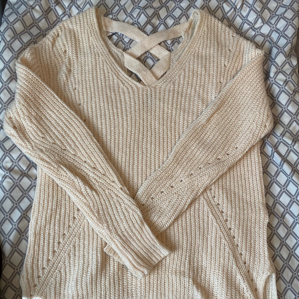 Waffle knit sweater